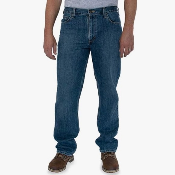 Carhartt Relaxed Fit 5-Pocket Jeans Medium Blue Wash Cotton 101483 Work 36x28.5 - Picture 2 of 14